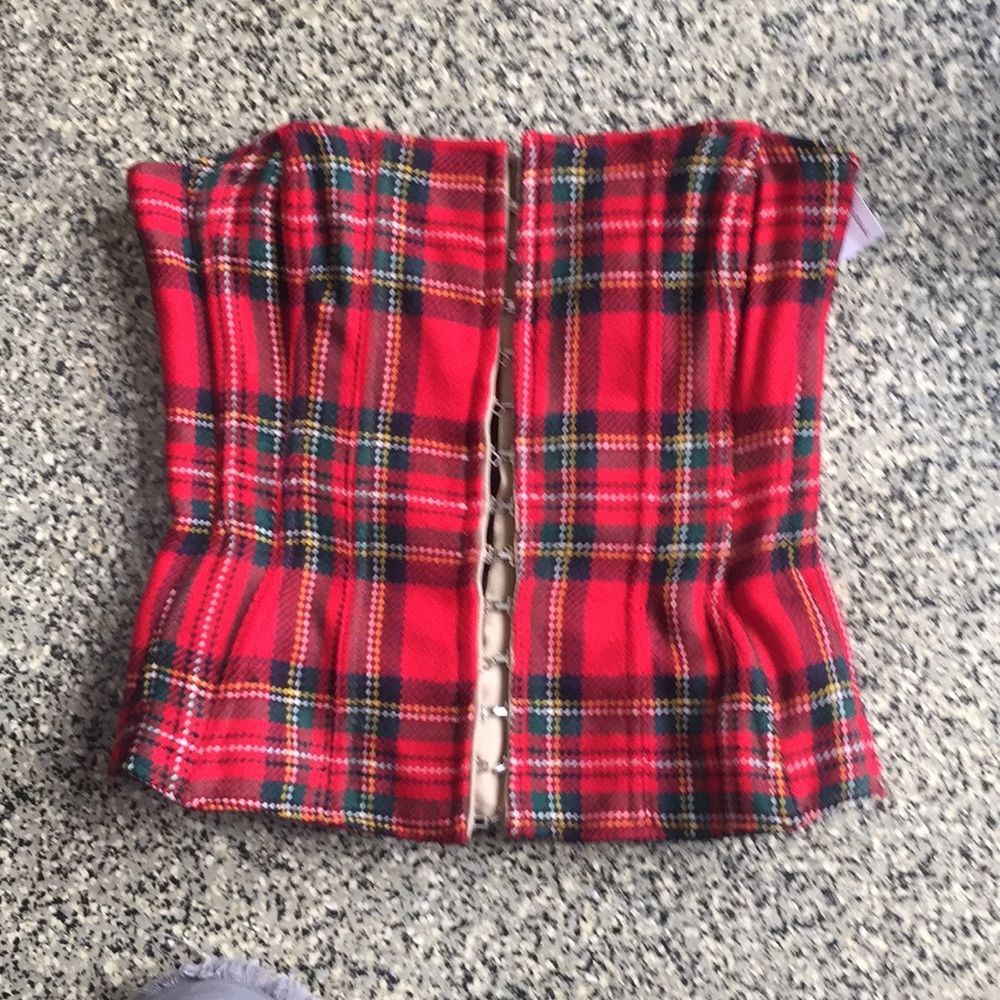 Dolce and Gabbana Itierre plaid bustier top